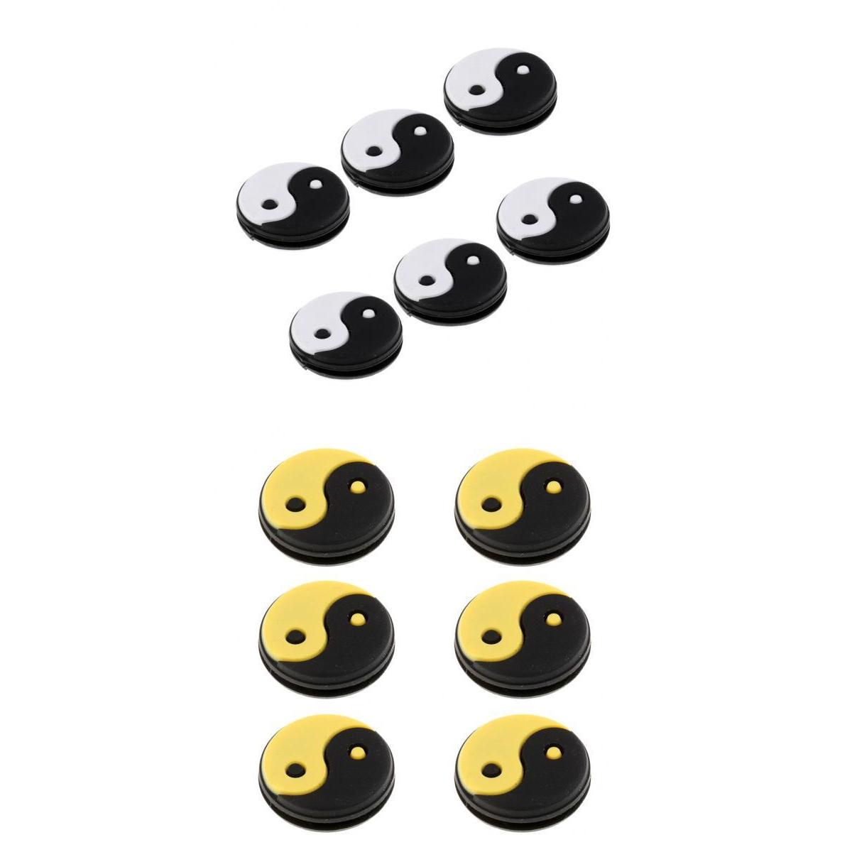 12Pcs Silicone Yin Yang Tennis Racquet Vibration Dampener Shock Absorber