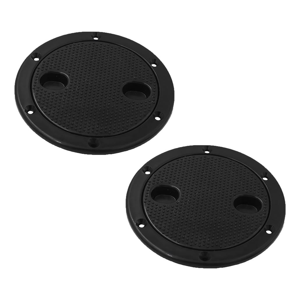 2pcs Marine Boat RV Black 6 Access Hatch Cover Twist Screw Out Deck Plate"