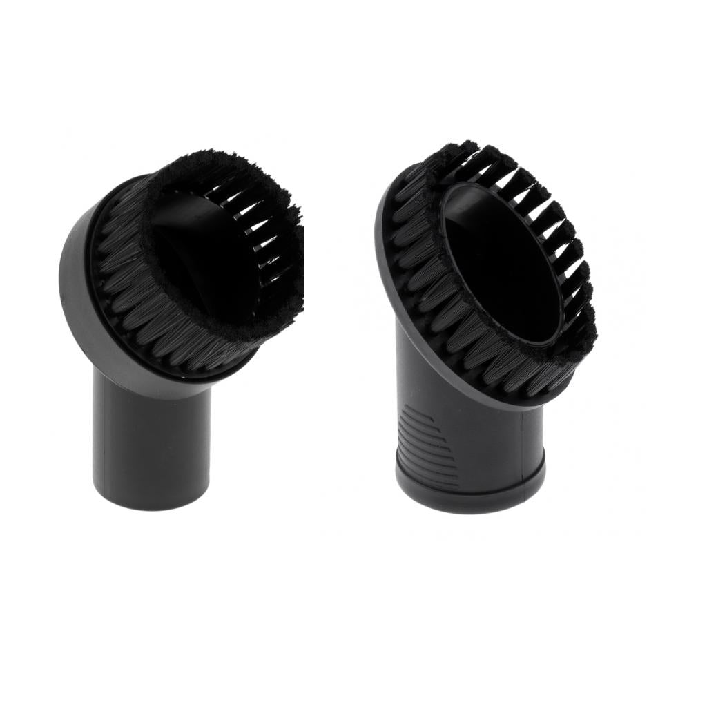 2 pcs Universal 32mm/1.25 Dia. Vacuum Bristle Brushes Dust Brush Black "