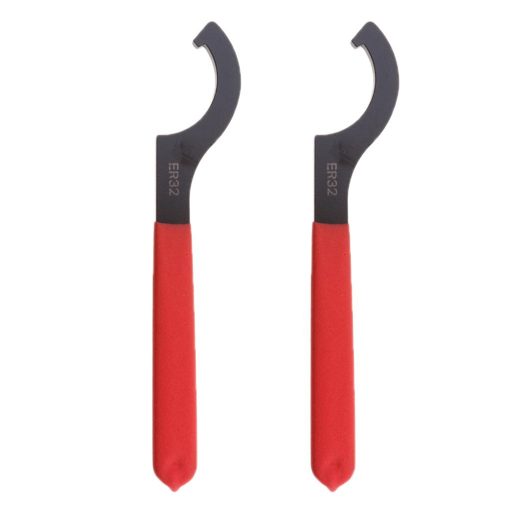 2 Pieces ER-32 Spanner Hook Wrench for ER Chuck Nut ER 32 ER32 Hook
