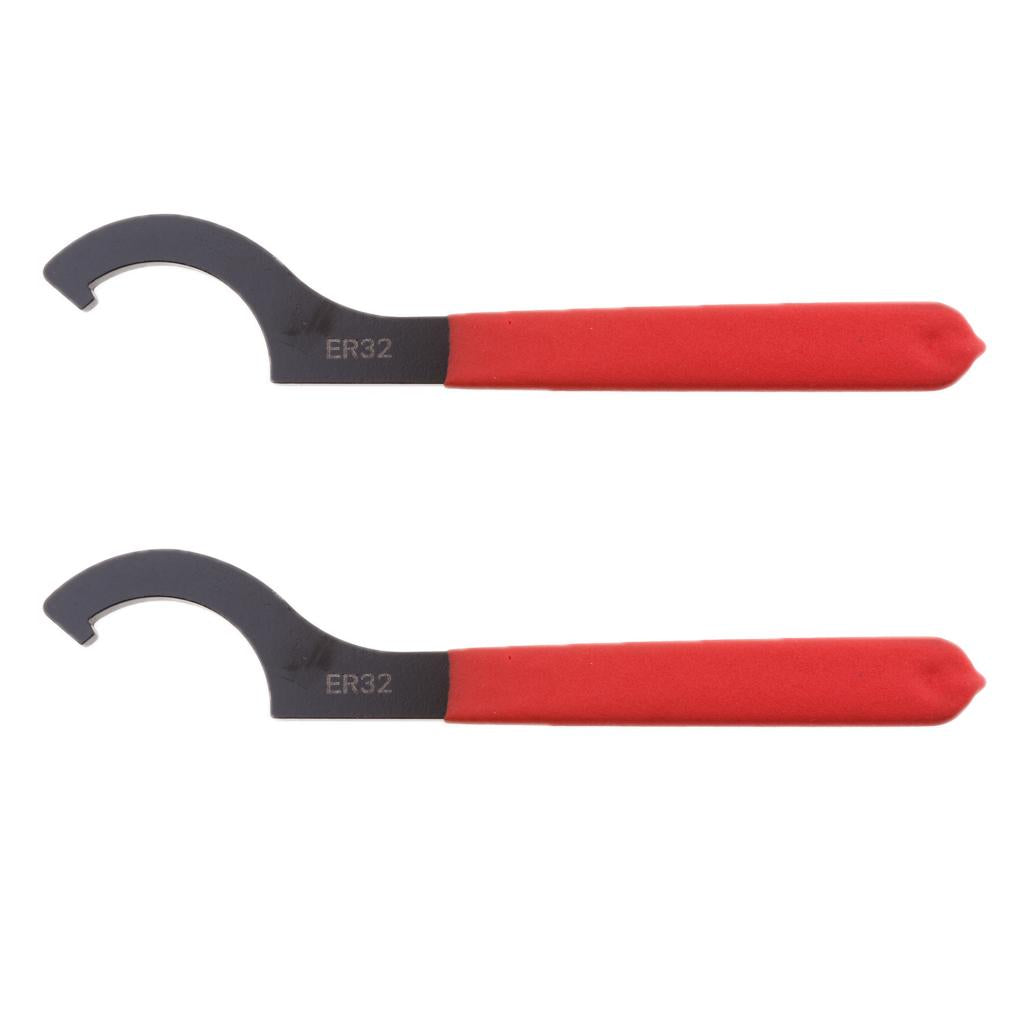 2 Pieces ER-32 Spanner Hook Wrench for ER Chuck Nut ER 32 ER32 Hook