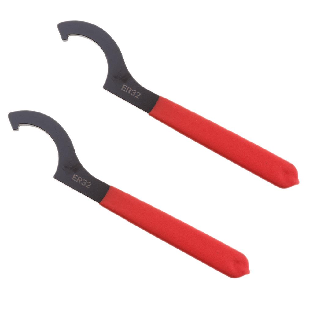 2 Pieces ER-32 Spanner Hook Wrench for ER Chuck Nut ER 32 ER32 Hook