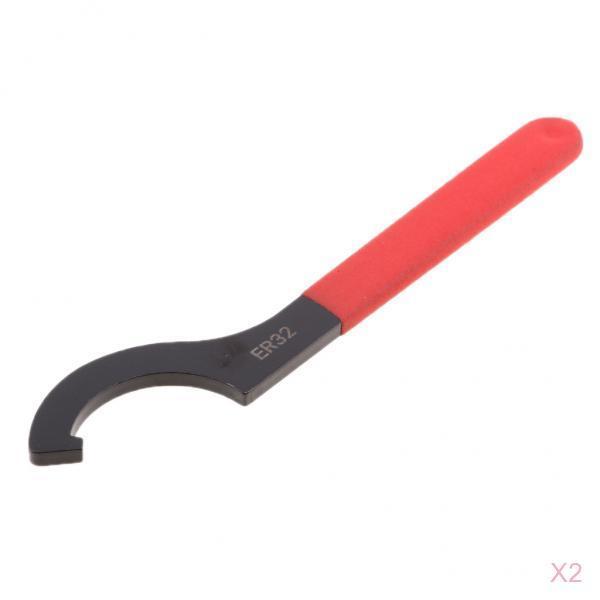 2 Pieces ER-32 Spanner Hook Wrench for ER Chuck Nut ER 32 ER32 Hook