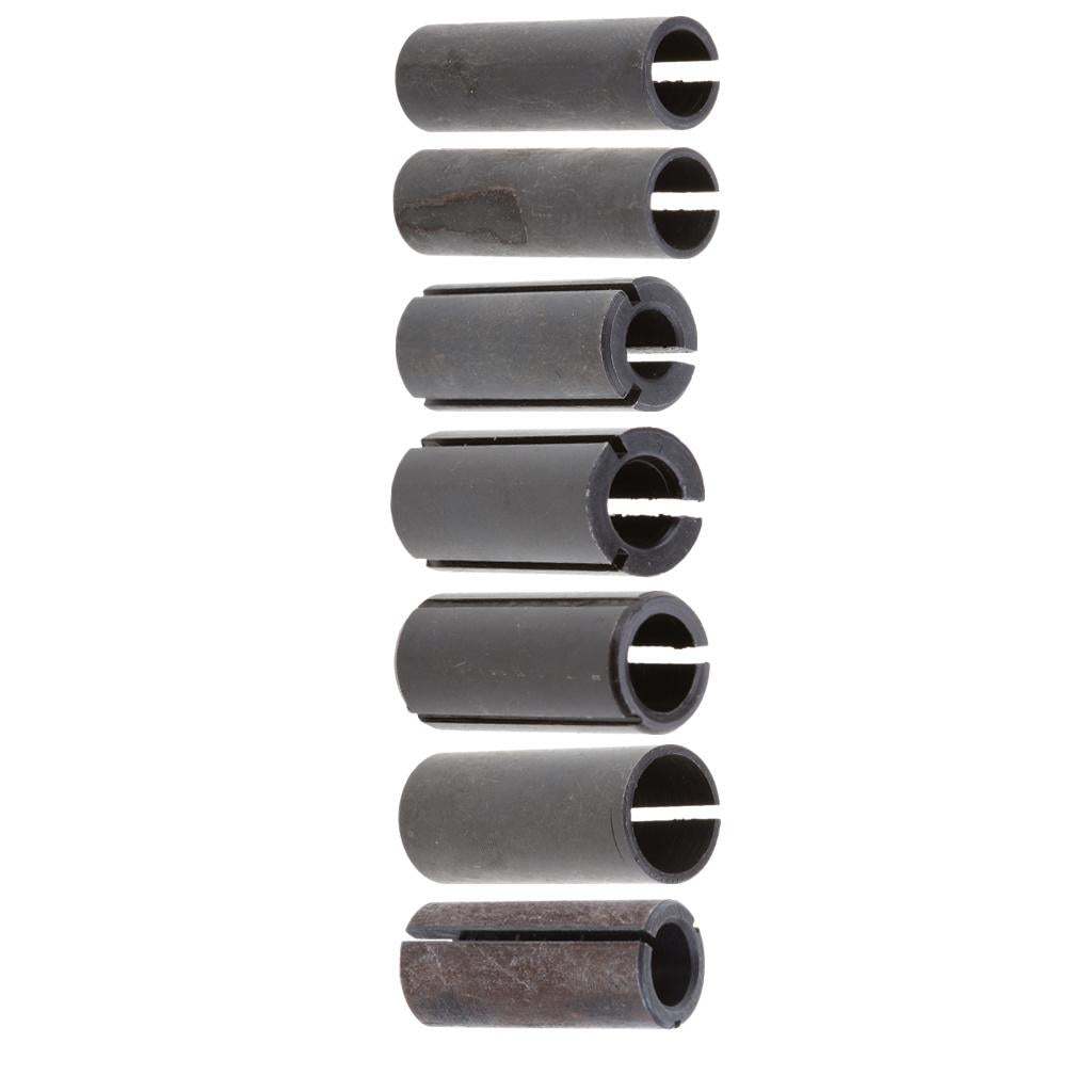 7 Pieces High Precision Router Bit Collet Chuck Adapter Set CNC Tool