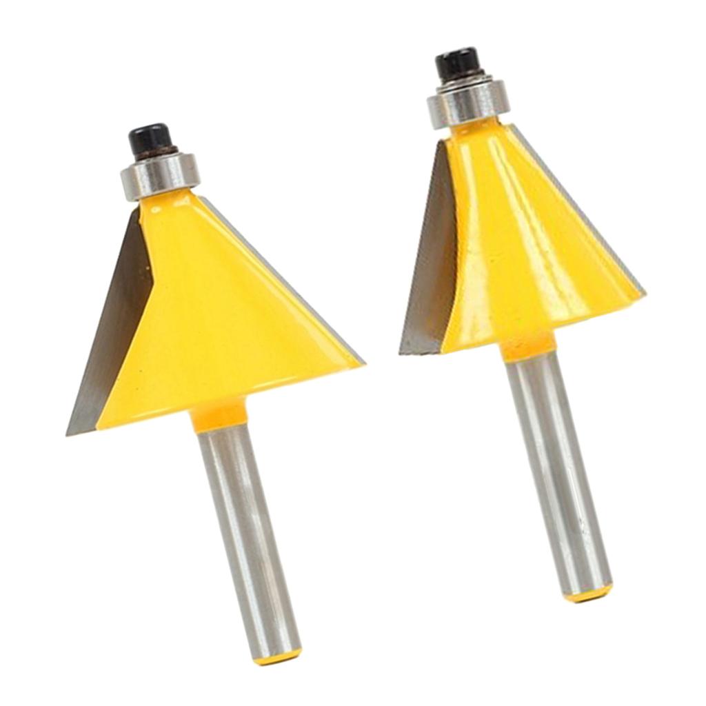 2Pieces 15 Degree & 30 Degree Chamfer Edge Forming Router Bit - 1/4 Shank"