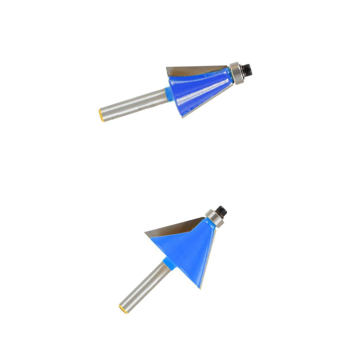 2Pieces 15 Degree & 30 Degree Chamfer Edge Forming Router Bit - 1/4 Shank"