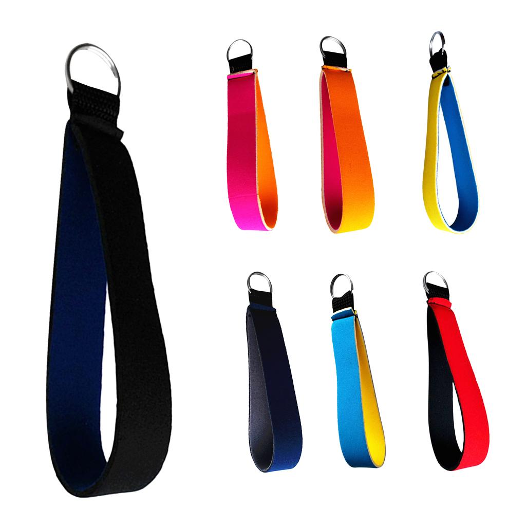 7 Pieces Neoprene Wristlet Keychain Wrist Strap Band Key Holder Split Ring