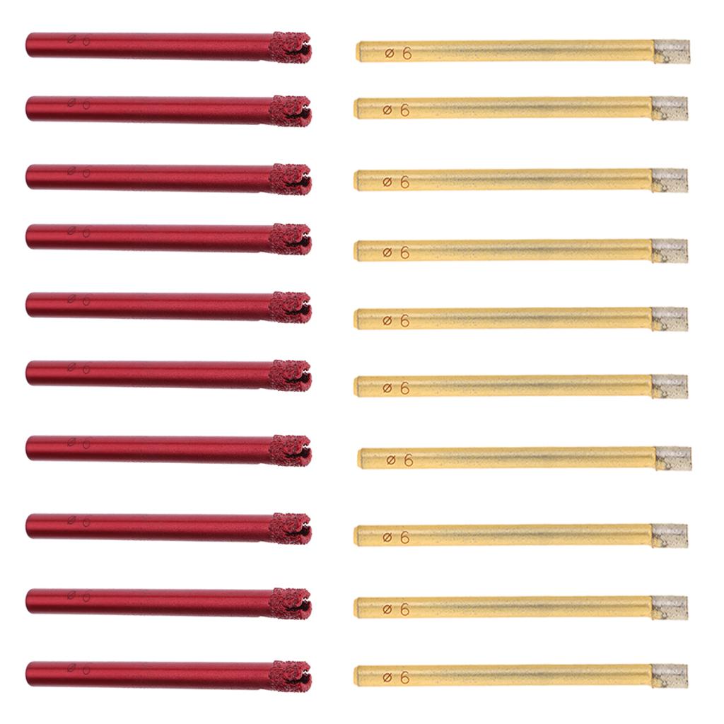 20x Diamond Holesaw Tile Ceramic Glass Slate Porcelain Marble Drill Bits 6mm