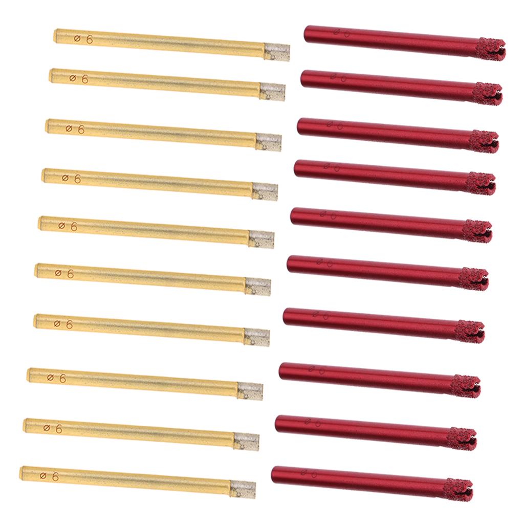 20x Diamond Holesaw Tile Ceramic Glass Slate Porcelain Marble Drill Bits 6mm