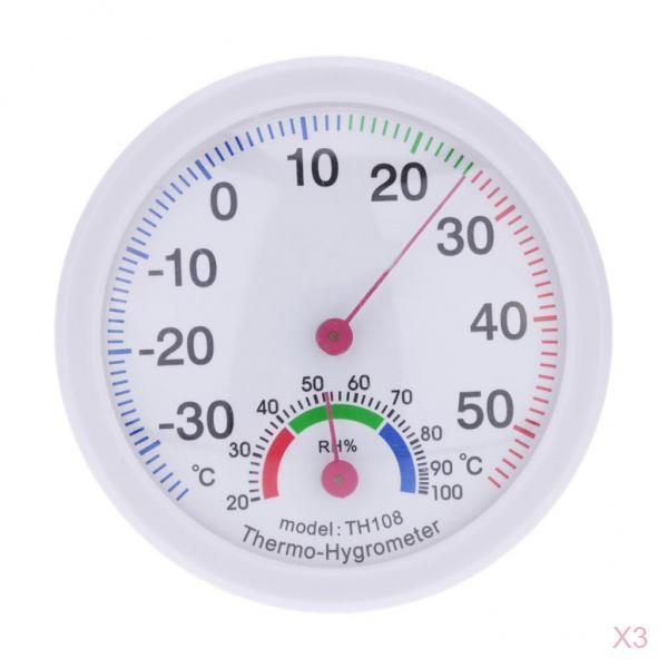 3 piece Mini Indoor Analog Temperature Humidity Meter Thermometer Hygrometer