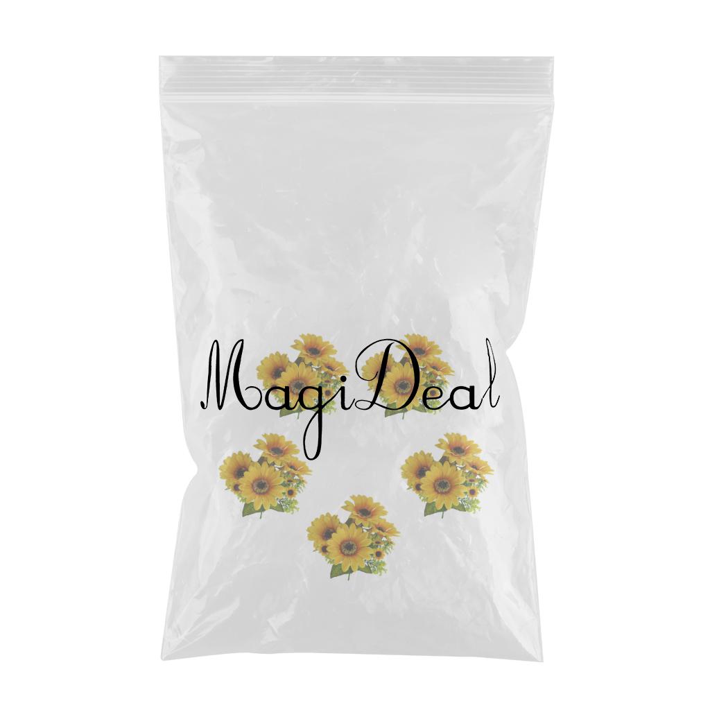 5Pcs Beautiful Lifelike Artificial Flower Home Office Decor Yellow Sunflower