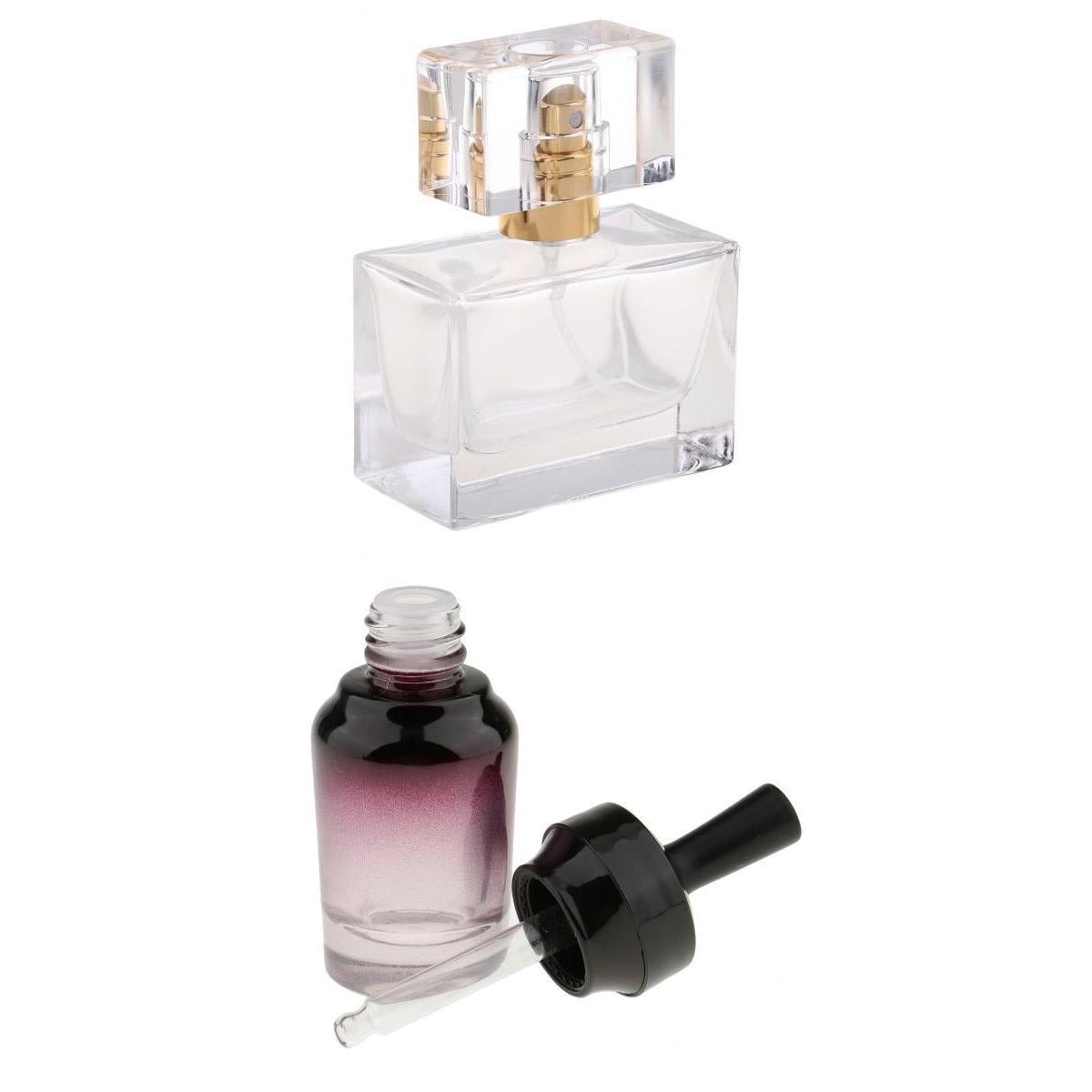 2 Pieces Glass Dropper Bottles Essential Oil Perfume Mist Vials 20ml 30ml