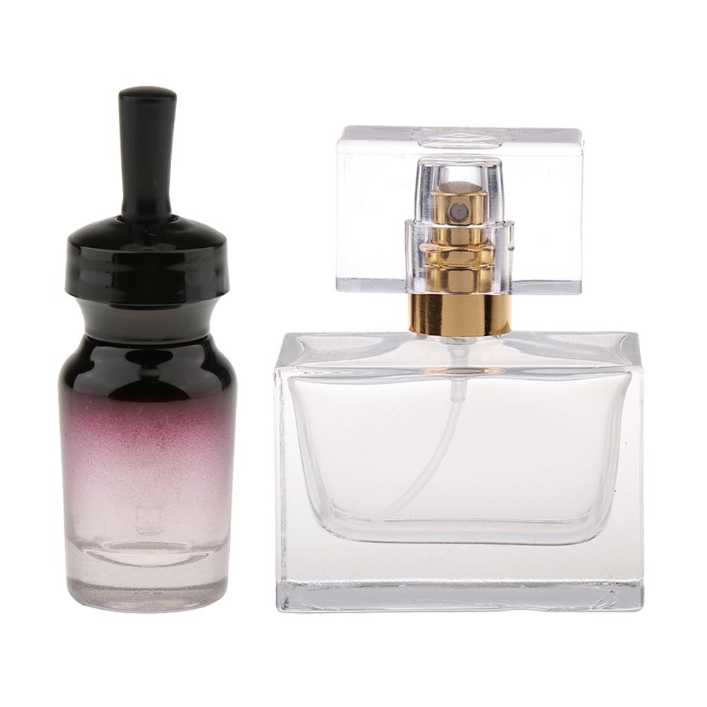 2 Pieces Glass Dropper Bottles Essential Oil Perfume Mist Vials 20ml 30ml