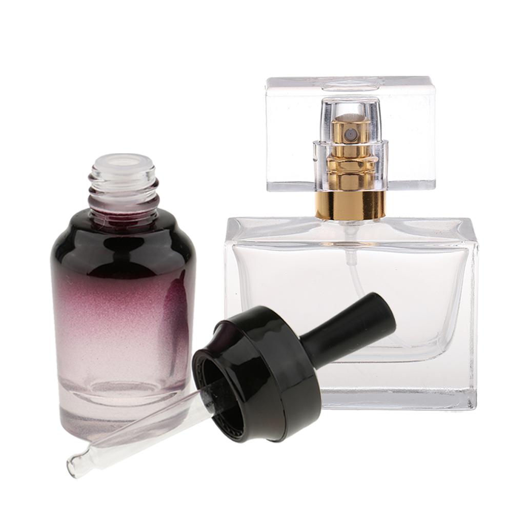 2 Pieces Glass Dropper Bottles Essential Oil Perfume Mist Vials 20ml 30ml