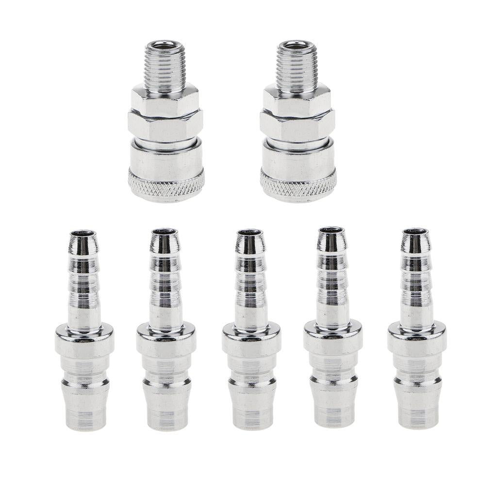 7 Pieces Air Line Hose Coupling Coupler Connector Compressor PH20 & SM20