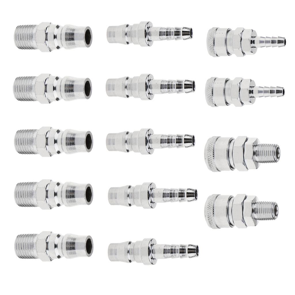 14 Pieces Air Line Hose Coupling Coupler Connector Compressor Set