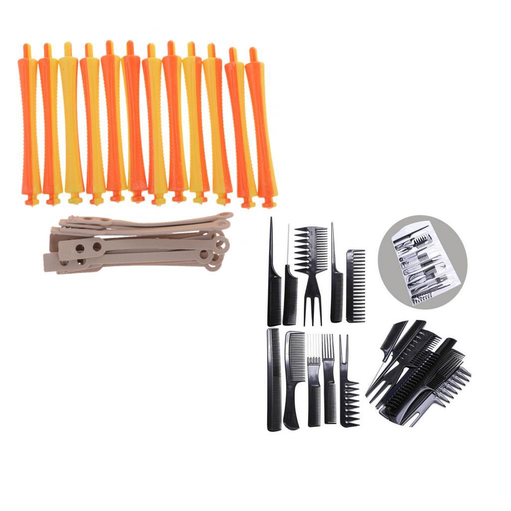 12x 1.6x9 cm Hair Grip Curlers Rollers Styling Tool with 10pcs Hair Comb Kit