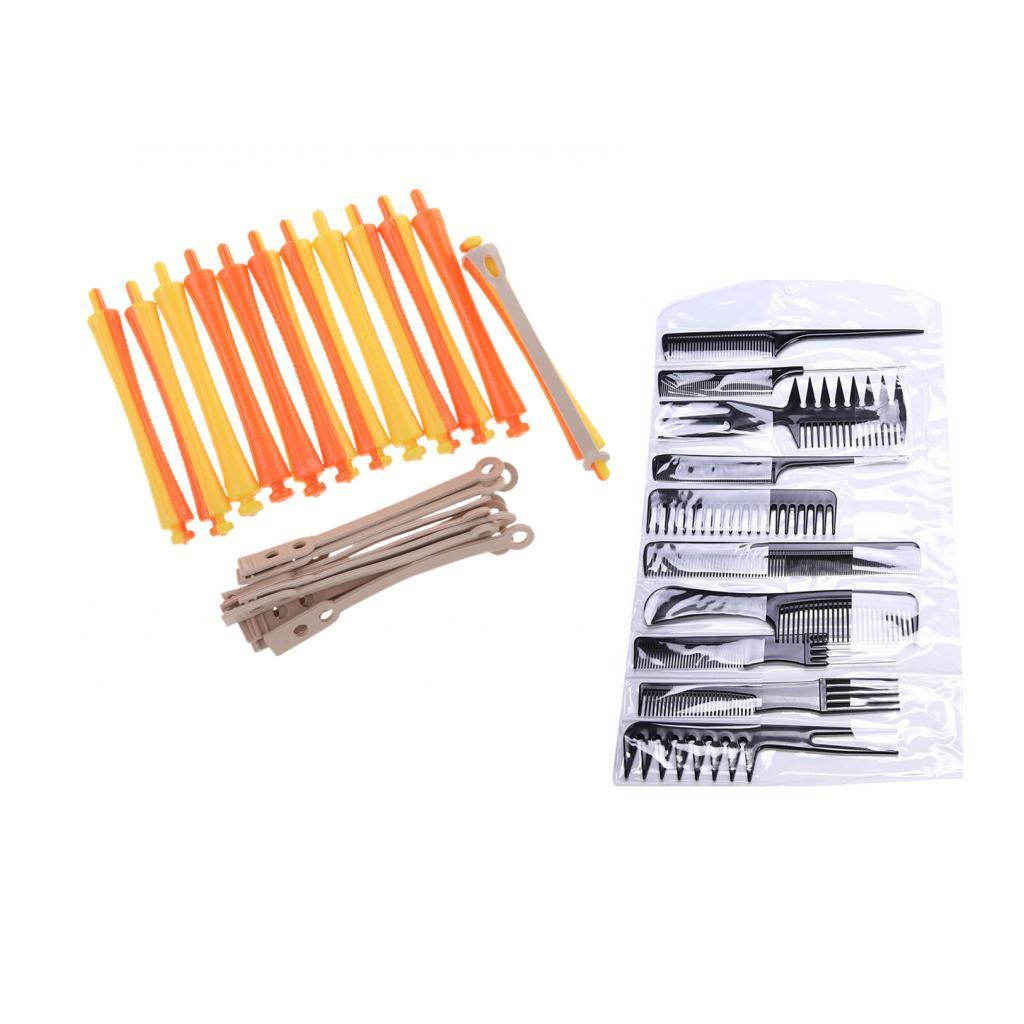 12x 1.6x9 cm Hair Grip Curlers Rollers Styling Tool with 10pcs Hair Comb Kit