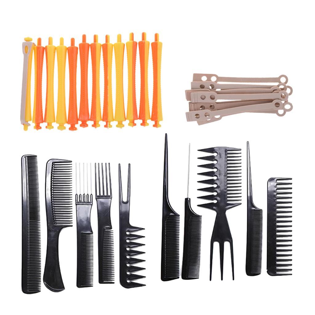 12x 1.6x9 cm Hair Grip Curlers Rollers Styling Tool with 10pcs Hair Comb Kit