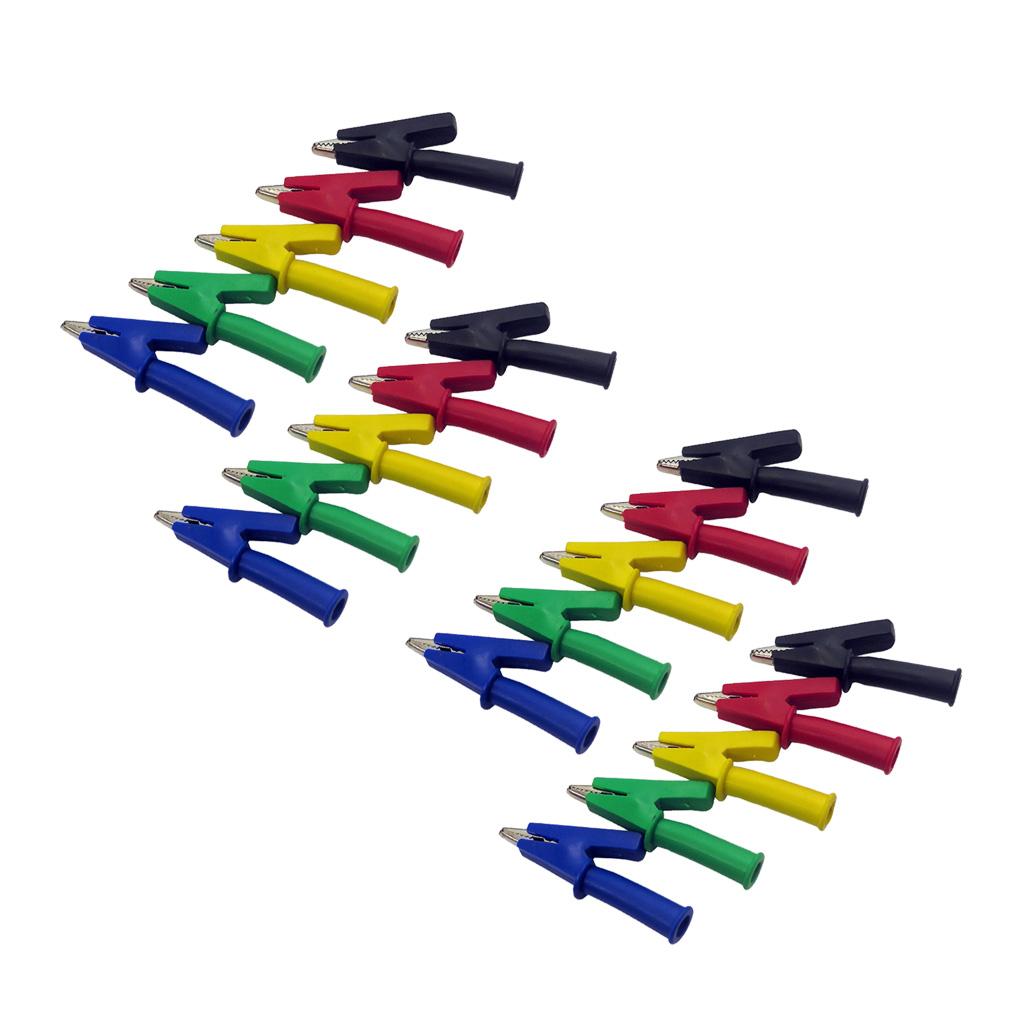 20 Pieces Test Lead Crocodile Alligator Clips with 4mm Banana Socket