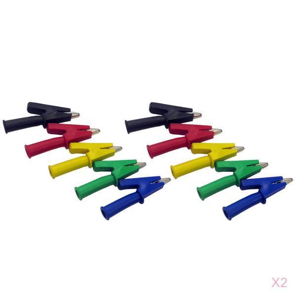 20 Pieces Test Lead Crocodile Alligator Clips with 4mm Banana Socket