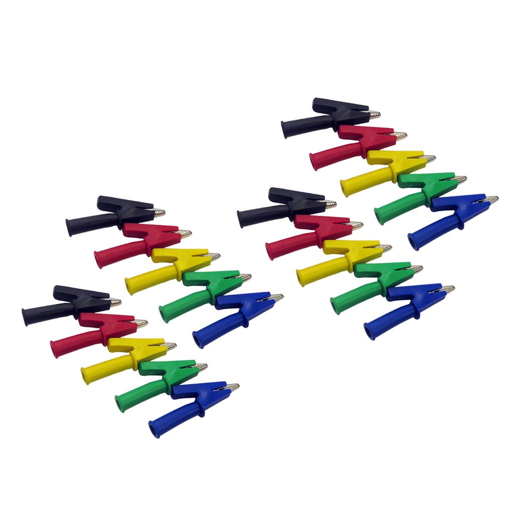 20 Pieces Test Lead Crocodile Alligator Clips with 4mm Banana Socket