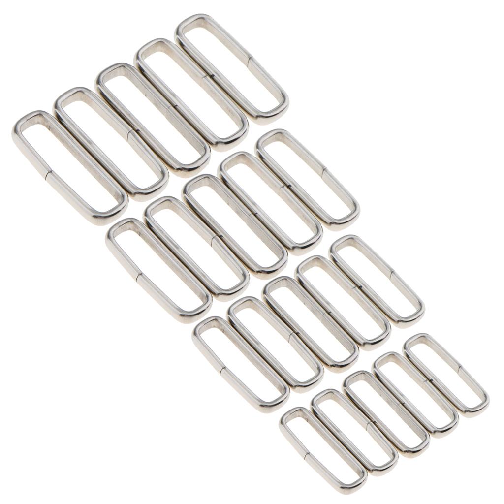 20 Piece Stainless Steel Ring Nylon Watch Band Strap Belt Buckle 18mm-24mm