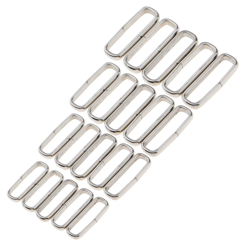 20 Piece Stainless Steel Ring Nylon Watch Band Strap Belt Buckle 18mm-24mm