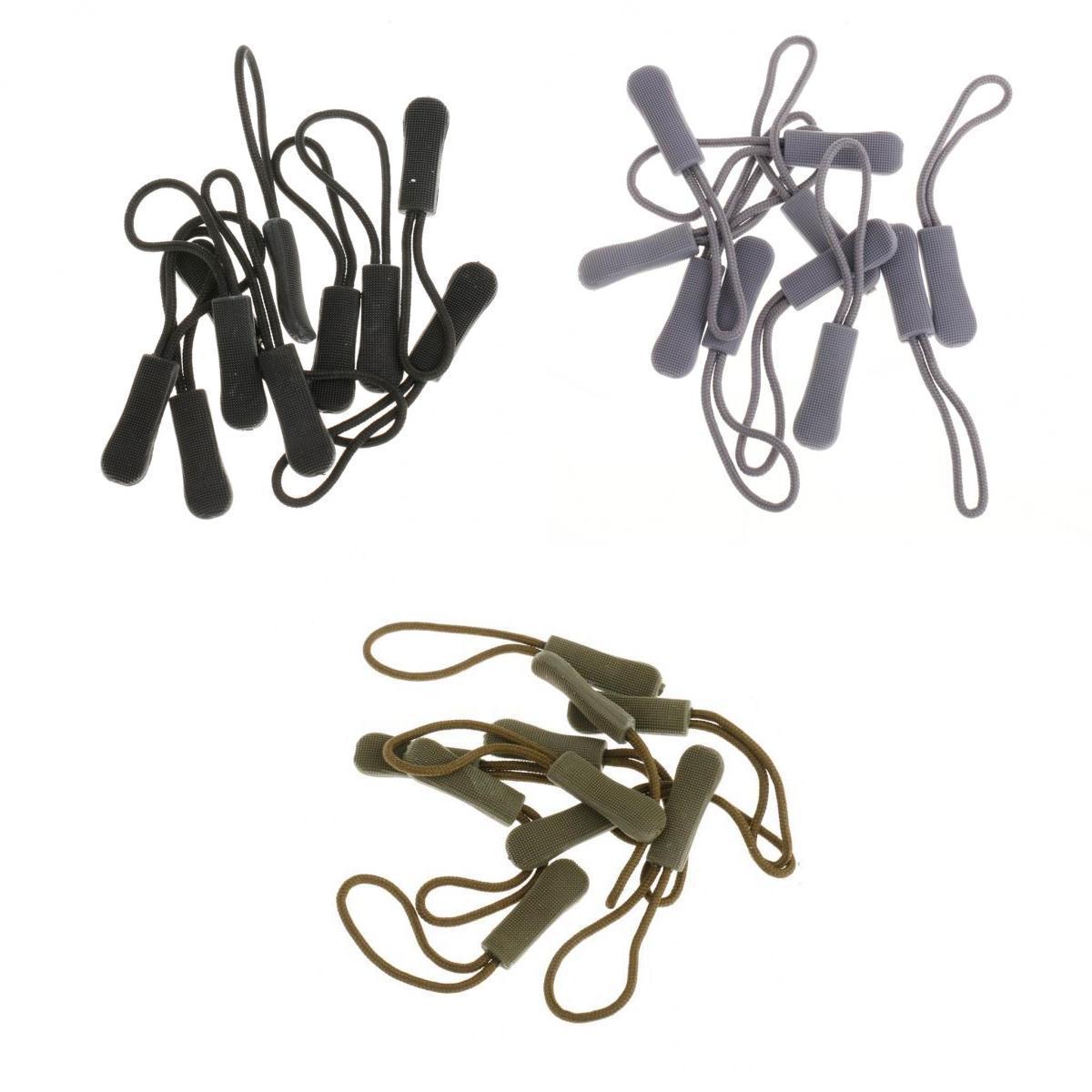 30pcs Non-slip Zipper Pull Cord Zip Puller Zip Fastener Buckle for Bag Cloth