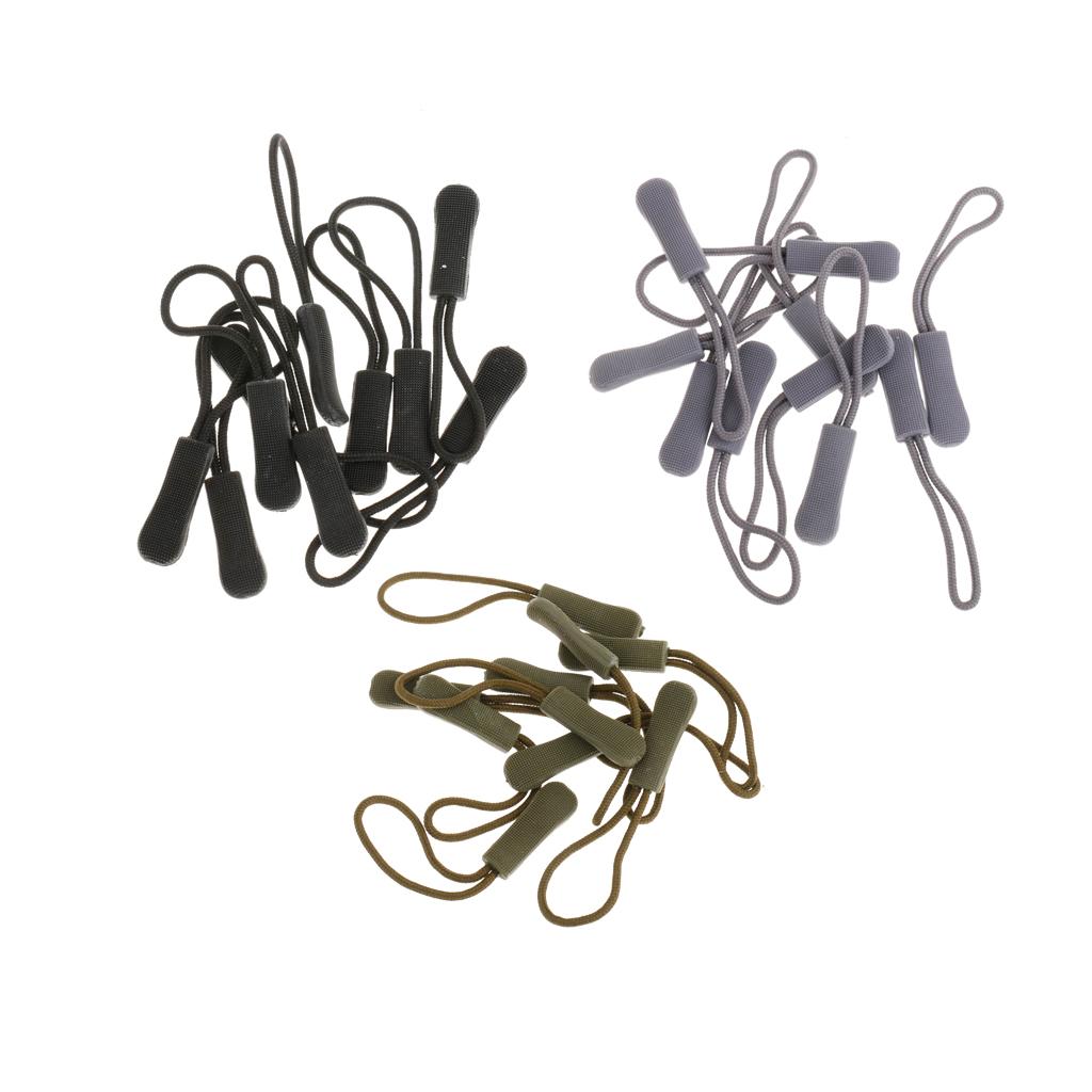 30pcs Non-slip Zipper Pull Cord Zip Puller Zip Fastener Buckle for Bag Cloth