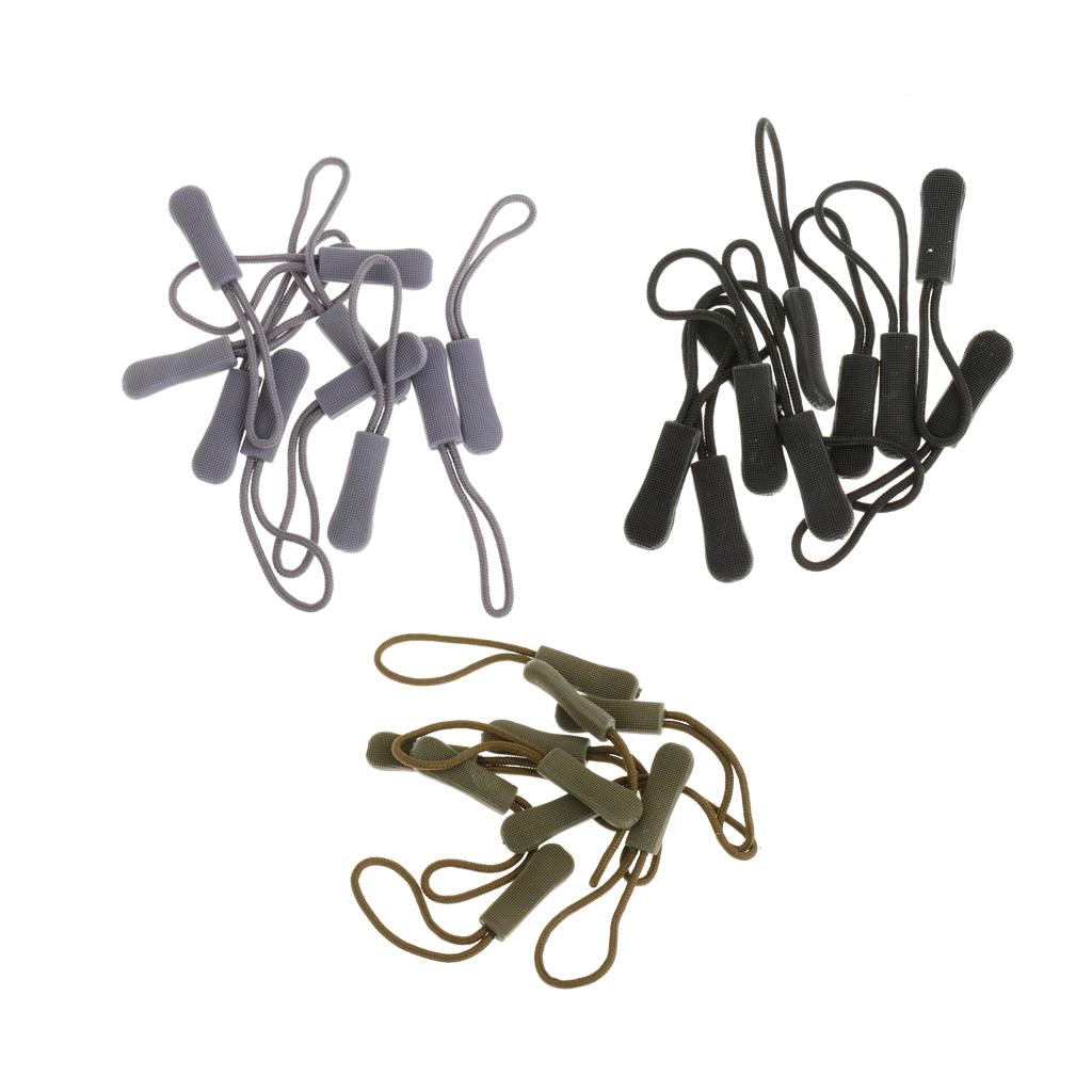30pcs Non-slip Zipper Pull Cord Zip Puller Zip Fastener Buckle for Bag Cloth