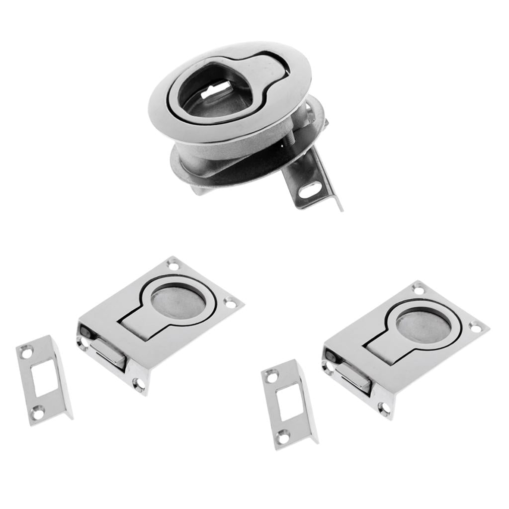 3x Marine Boat Hatch Latch Lock with Boat Door Hatch Cabinet Lift/Pull Ring