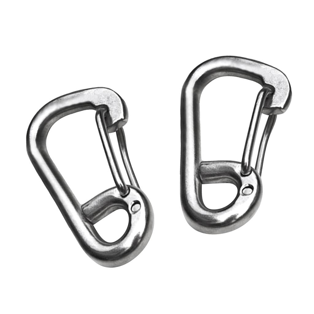 2pcs 140mm Stainless Steel Carabiners Snap Hook Buckle for Climbing Camping