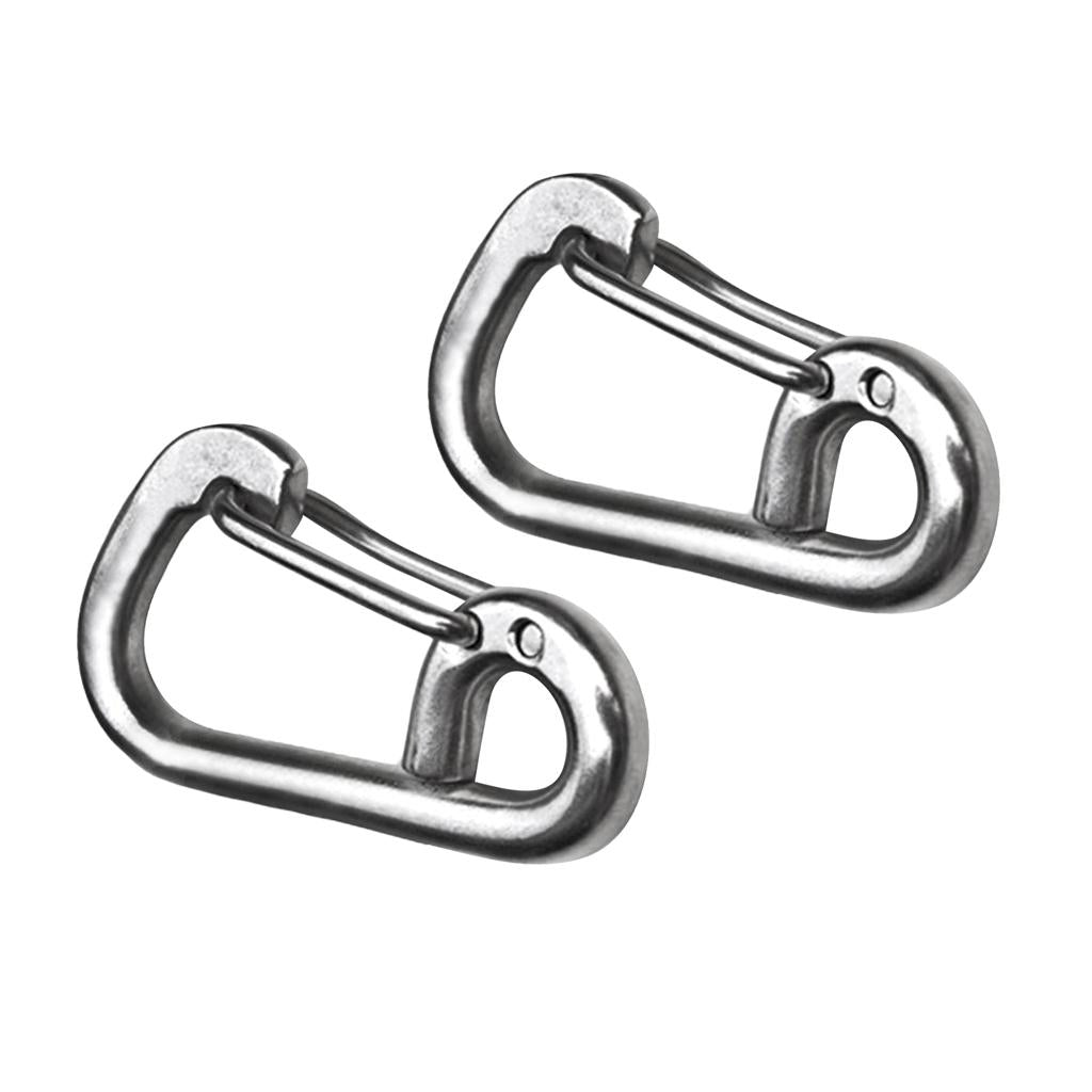 2pcs 140mm Stainless Steel Carabiners Snap Hook Buckle for Climbing Camping