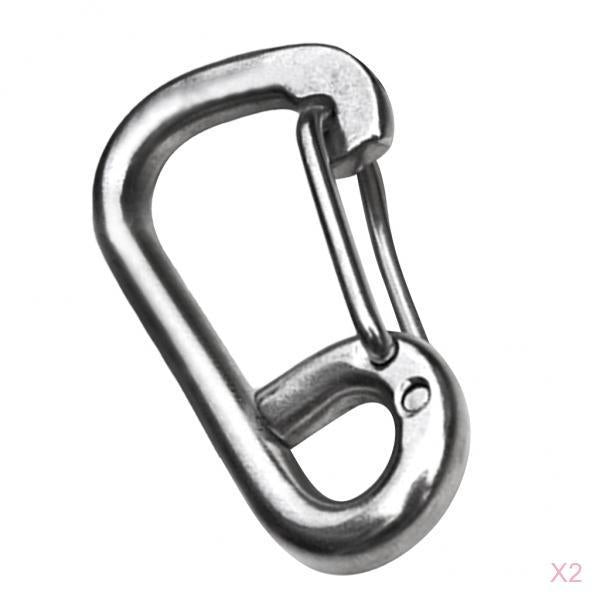 2pcs 140mm Stainless Steel Carabiners Snap Hook Buckle for Climbing Camping
