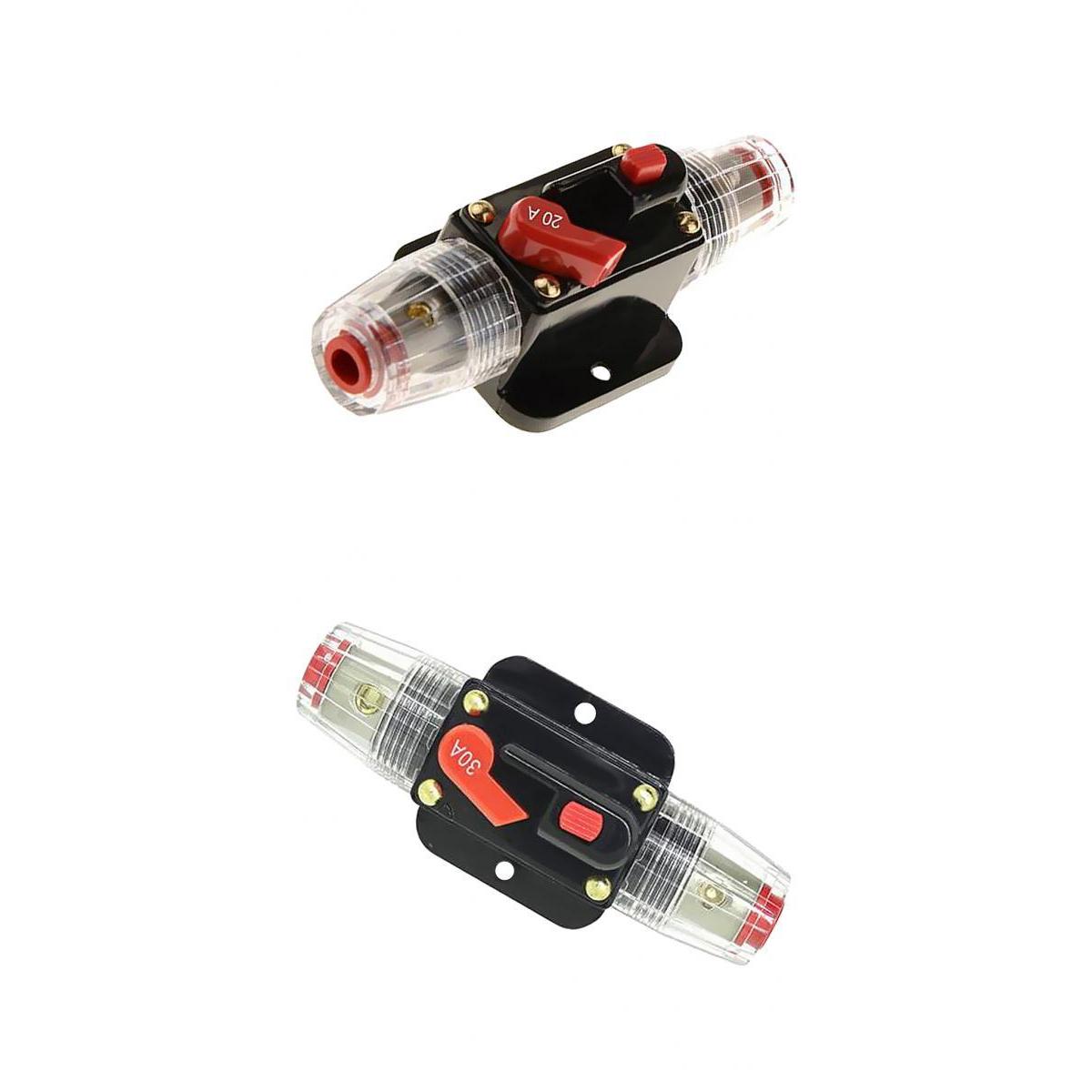 2Pcs 20A 30A Car Audio Inline Circuit Breaker Fuse Holder System Protection