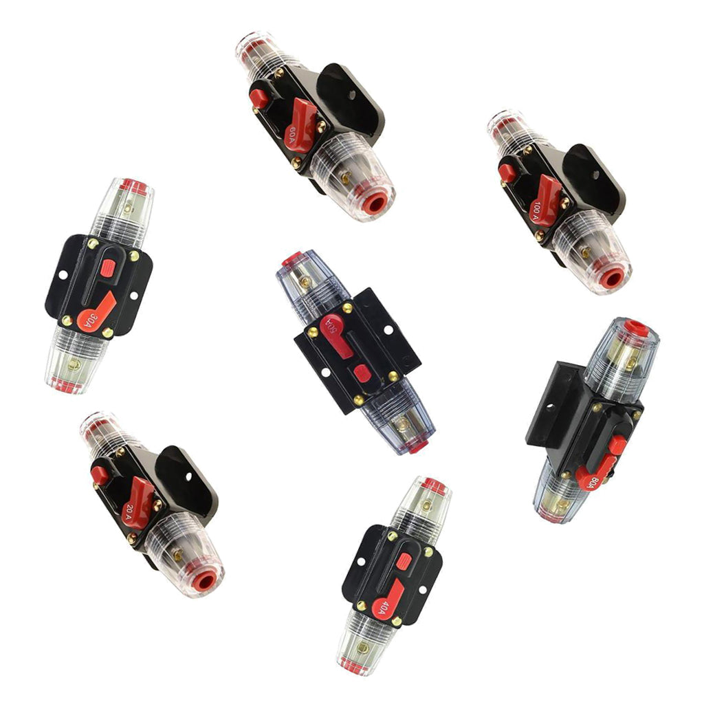7Pcs 12V DC Solar System Waterproof Circuit Breaker Reset Fuse Inverter