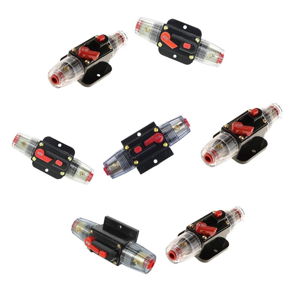 7Pcs 12V DC Solar System Waterproof Circuit Breaker Reset Fuse Inverter