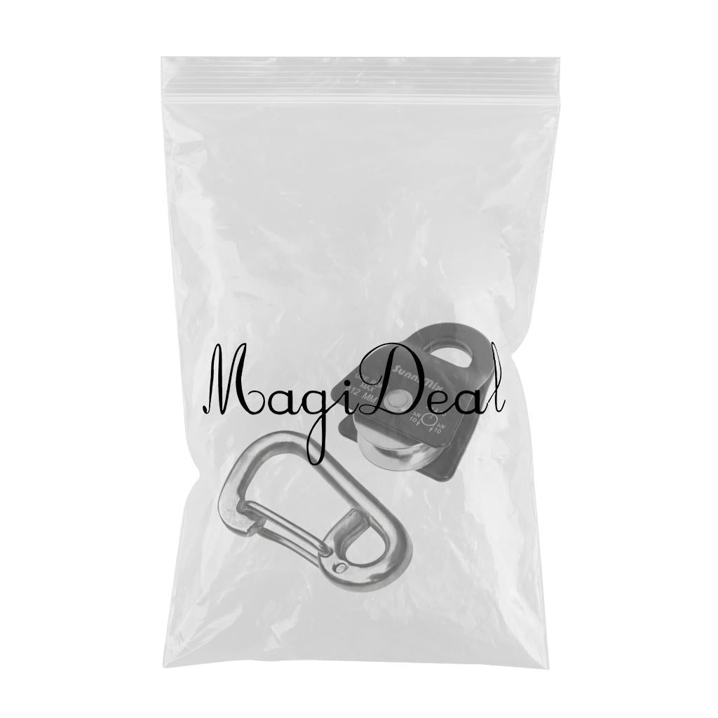 20KN Small General Purpose Mobile Pulley + Stainless Steel Spring Snap Hook