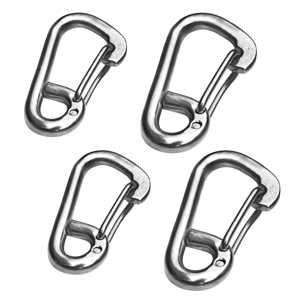 2pcs Stainless Steel Carabiners Spring Snap Hook for Climbing Camping Hiking