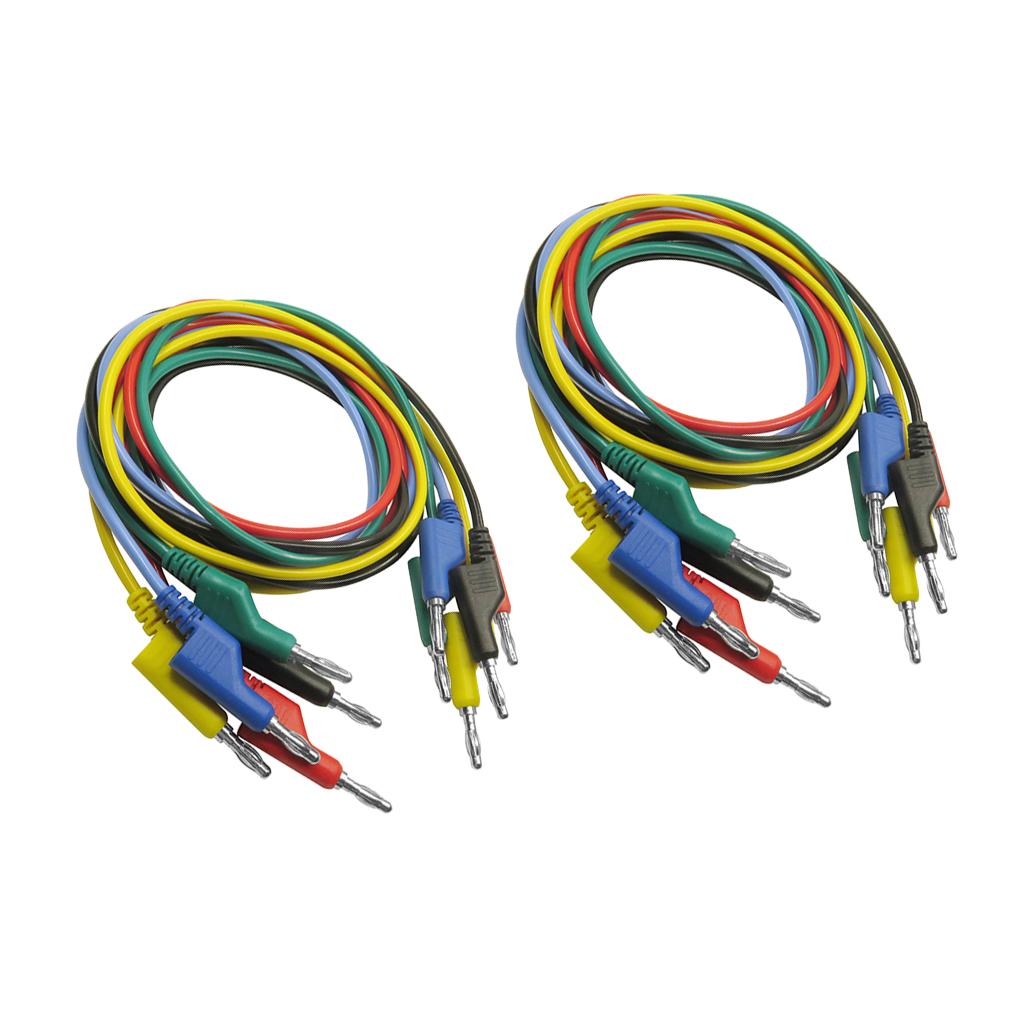 10 Pieces 4mm Banana to Banana Plug Test Cable Lead for Multimeter 5 Colors