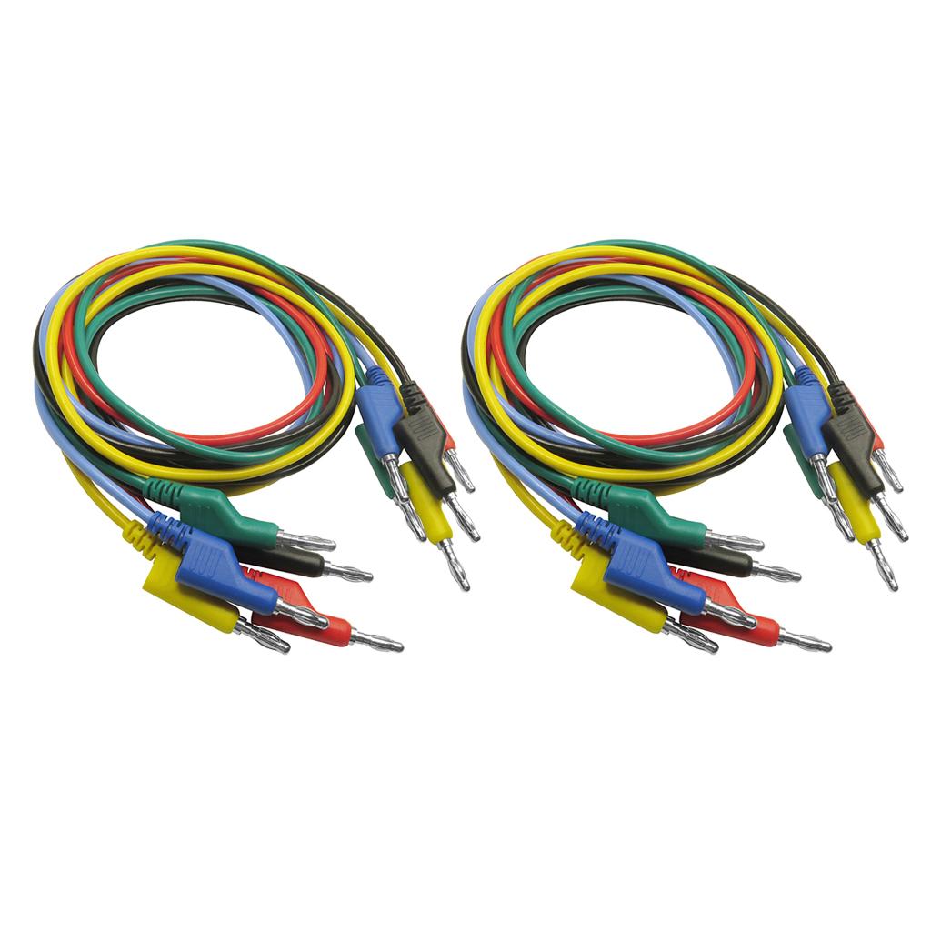 10 Pieces 4mm Banana to Banana Plug Test Cable Lead for Multimeter 5 Colors