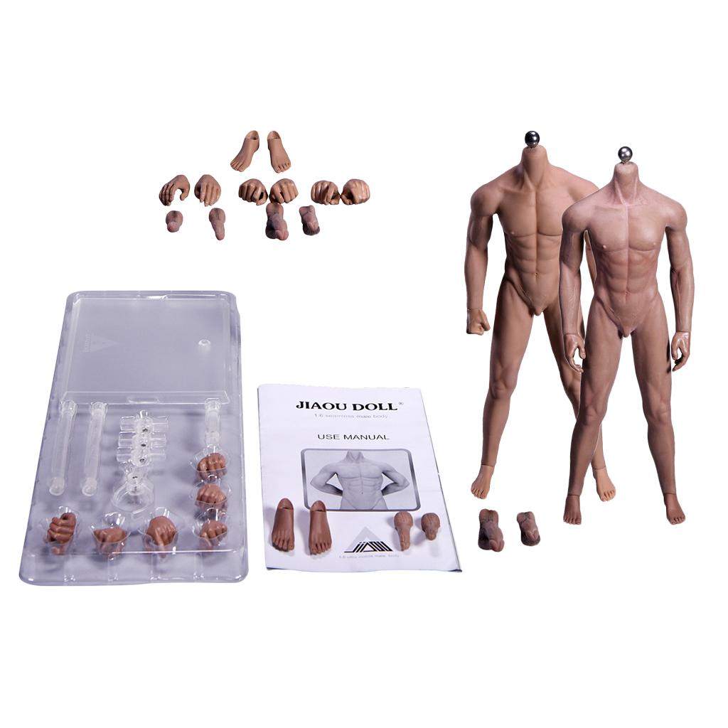 1/6 Super Flexible Male Seamless Body with Steel Skeleton Black & Wheat Skin