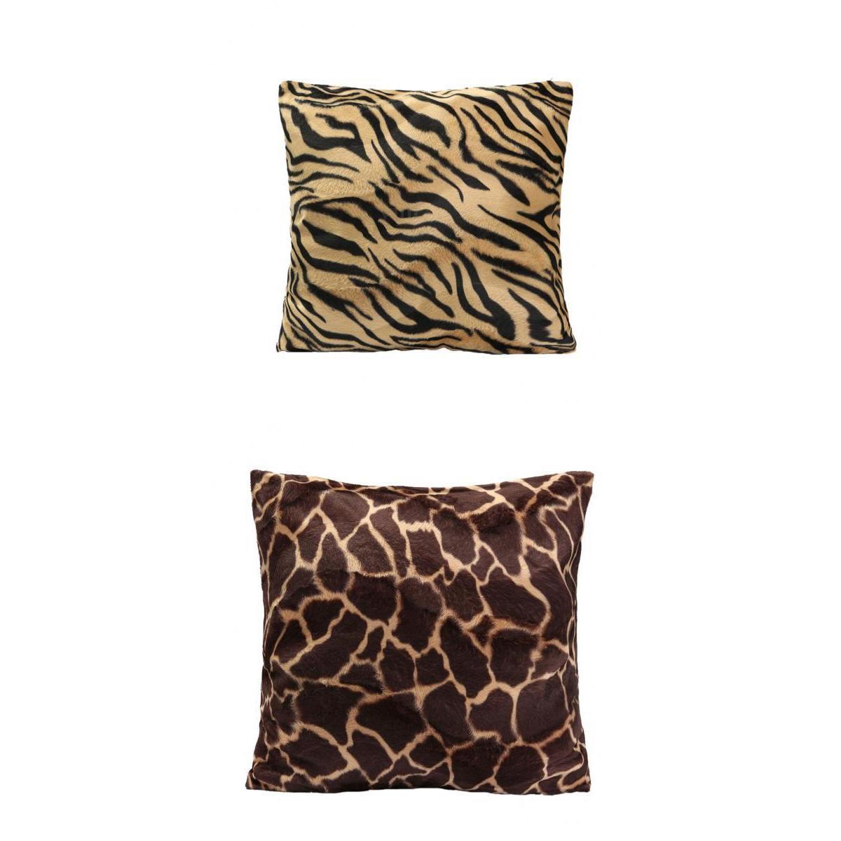 2Pcs 45x45cm Animal Print Pillow Case Leopard Zebra Sofa Car Cushion Cover B
