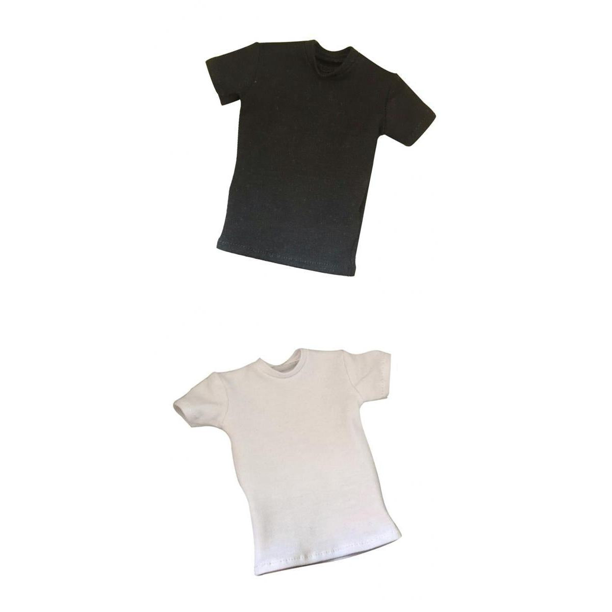 2 Pieces Loose Round Neck Short T-Shirt Top for 12 inch Male Action Figure