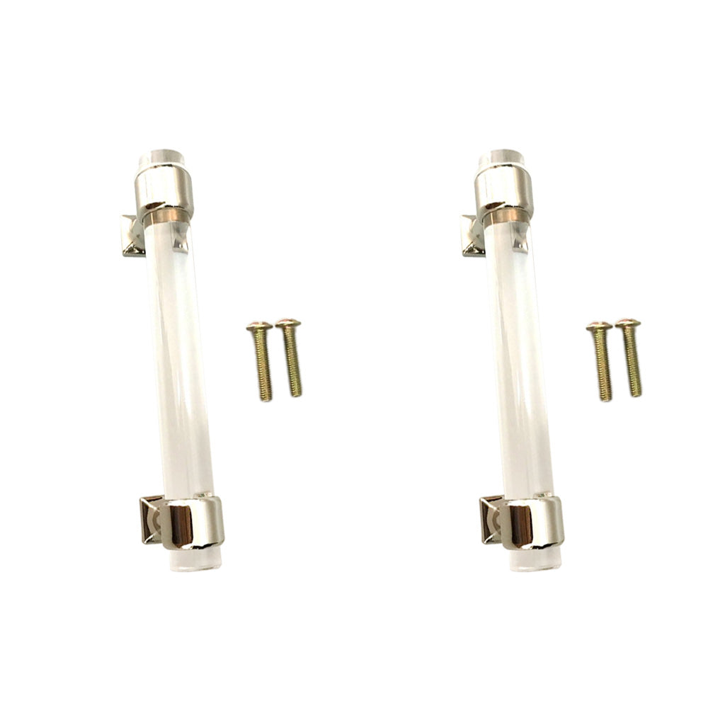 2Pcs 120mm Acrylic Cabinet Drawer Door Pull Handle Waredrobe Bin Knob Decor