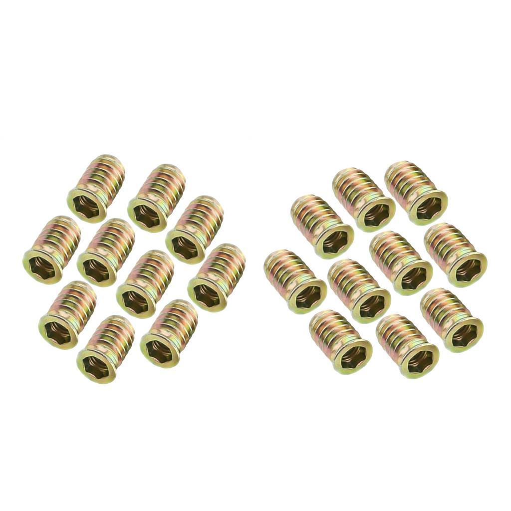20Pcs Wood Insert Interface Screws Hexagonal Socket Nut Fixing Furniture