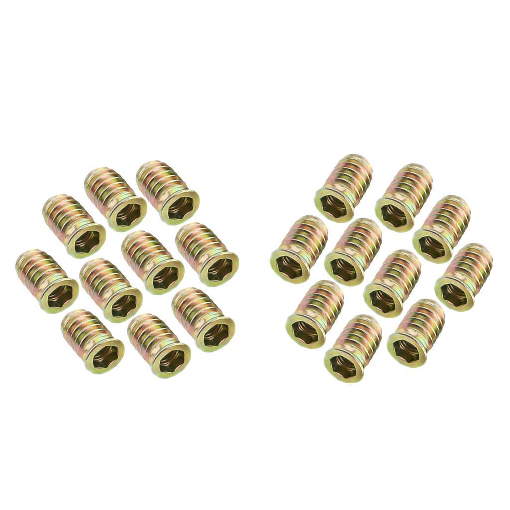 20Pcs Wood Insert Interface Screws Hexagonal Socket Nut Fixing Furniture
