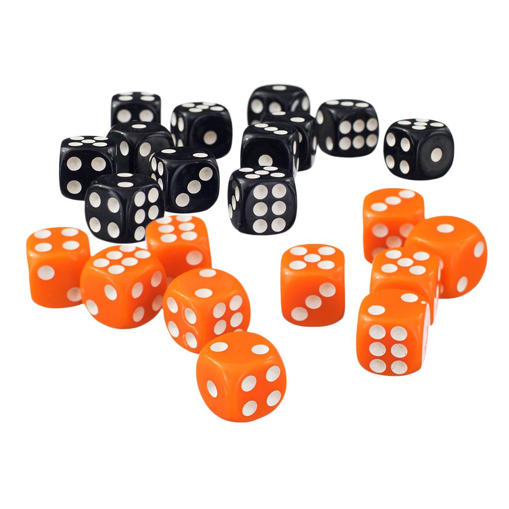 100 Pieces 12mm Opaque Six Sided D6 Spot Dice Games for D&D RPG Games