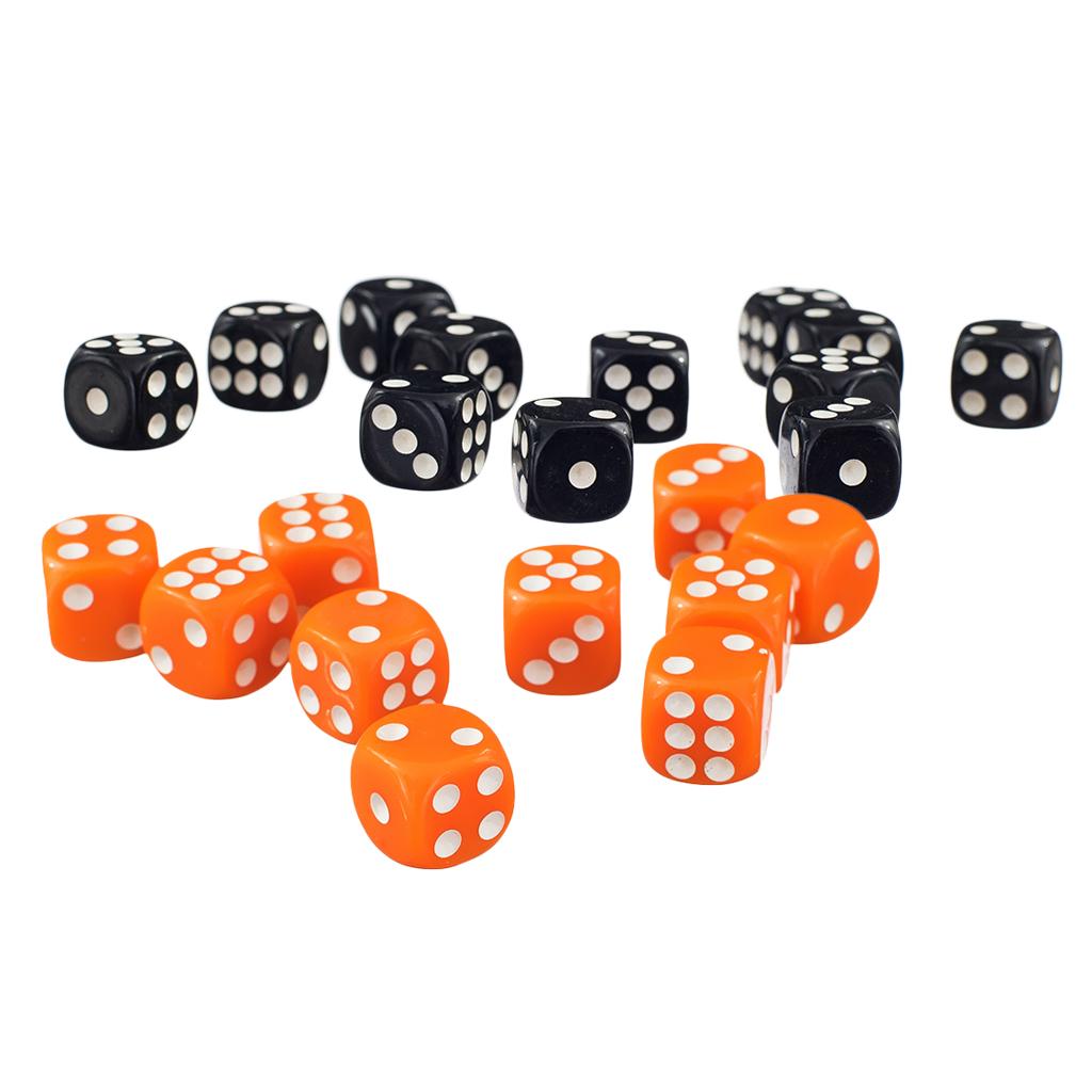100 Pieces 12mm Opaque Six Sided D6 Spot Dice Games for D&D RPG Games